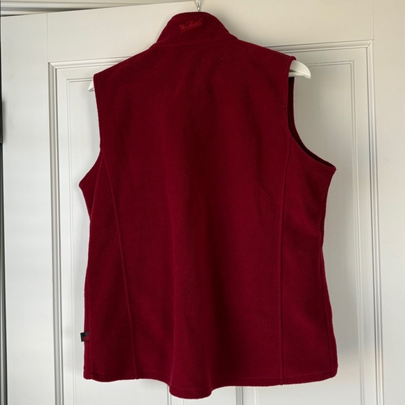 Woolrich Women's Deep Red Fleece Vest Zip Up pockets large - Picture 5 of 7